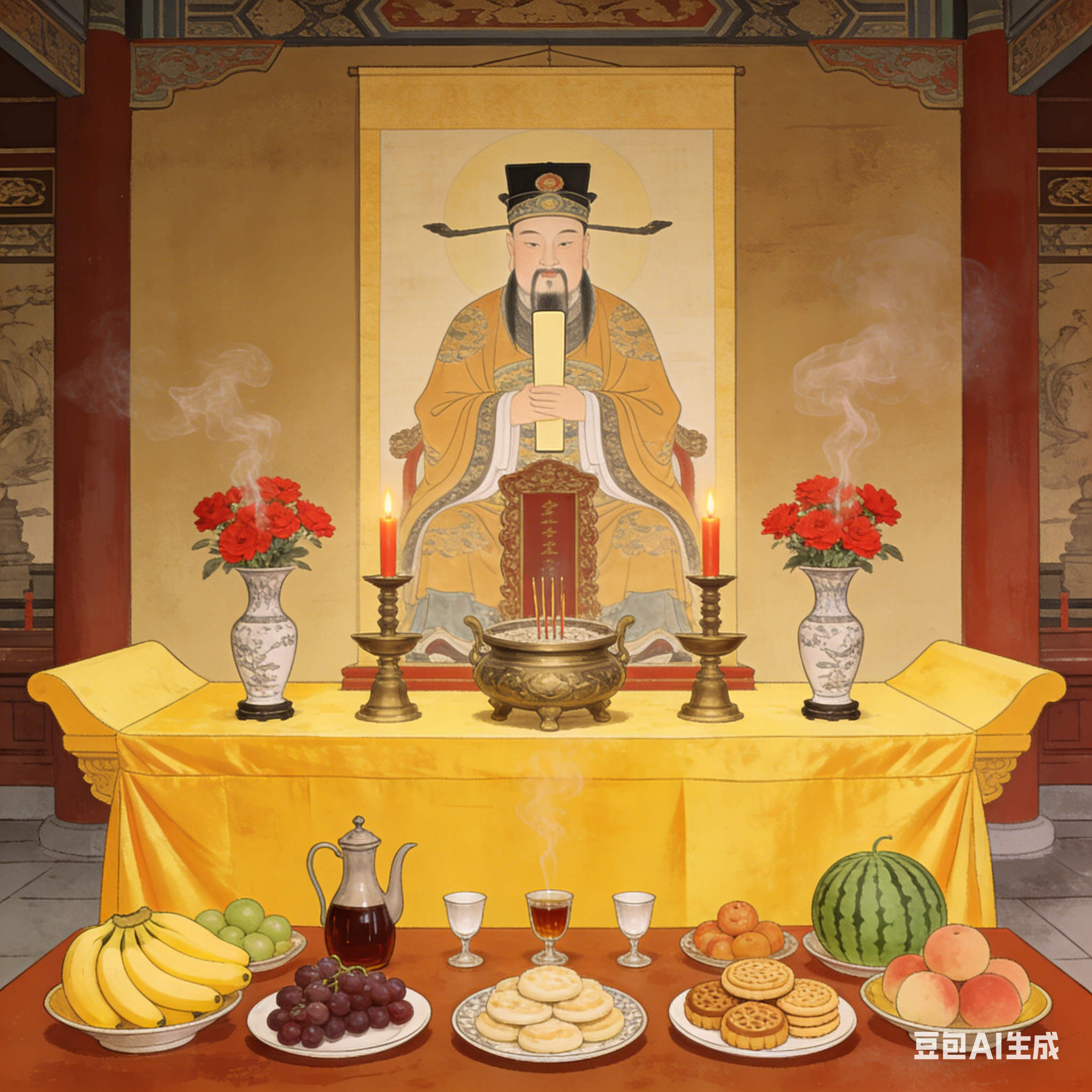 传统拜太岁供桌示意图